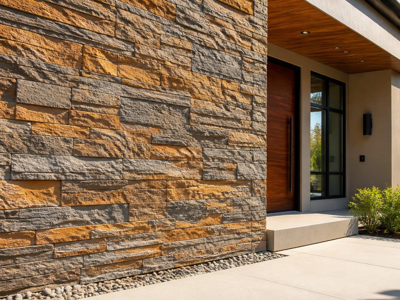 Perete exterior din beton vertical decorativ